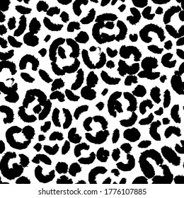 Leopard Seamless Pattern Monochrome Black White Stock Vector (Royalty ...