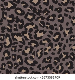 Nahtloses Leopardenmuster. Naturfarbe. Tierischer Hintergrund Vektorvorlage für Gewebe, Textilien, Tapeten, Umhüllungspapier