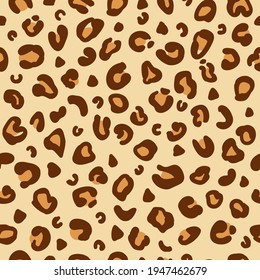 Leopard seamless pattern. Simple yellow-brown spots, abstract pattern. Vector illustration. 