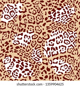 Leopard seamless pattern with spots. Exotic wild animal skin. Skin of Cheetah, leopard, tiger. Fashionable, elegant, rich Animal abstract texture. print background, fabric. vector illustration. EPS 10