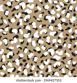 Leopard seamless pattern. Trendy seamless vector design for web and print. Textile, fabric and wallpaper art. Hand drawn vector illustration. Modern colour combination.