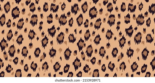 Leopard seamless pattern. Vector african background. Wild animal wallpaper.