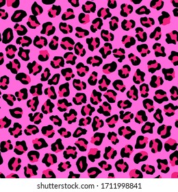 Pastel Pink Colorful Leopard Fur Seamless Pattern Wild Exotic