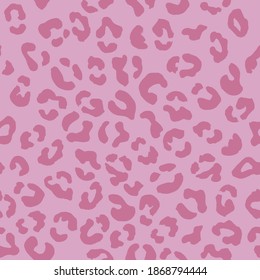 Leopard Seamless Pattern. Vector Animal Print. Bright Pink Spots On A Pale Pink Background. Jaguar, Leopard, Cheetah, Panther Fur. Leopard Skin Imitation Can Be Painted On Clothes, Paper Or Fabric.