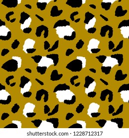 Leopard seamless pattern, vector illustration. Animal print, wild cat cheetah texture. Design for seamless wallpaper, fashion textile, background, fabric, cloth, wrapping, decor paper. African style.