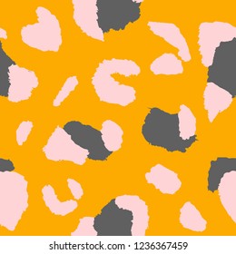 Leopard seamless pattern, vector illustration. Animal print, wild cat cheetah texture. Design for seamless wallpaper, fashion textile, background, fabric, cloth, wrapping, decor paper. African style.