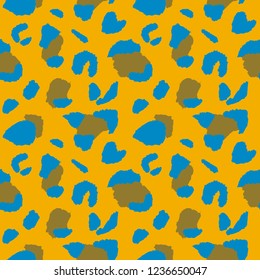 Leopard seamless pattern, vector illustration. Animal print, wild cat cheetah texture. Design for seamless wallpaper, fashion textile, background, fabric, cloth, wrapping, decor paper. African style.