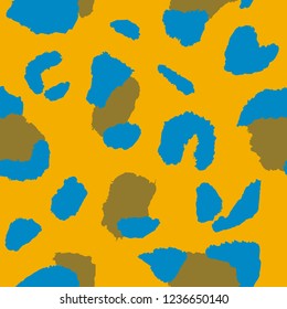 Leopard seamless pattern, vector illustration. Animal print, wild cat cheetah texture. Design for seamless wallpaper, fashion textile, background, fabric, cloth, wrapping, decor paper. African style.