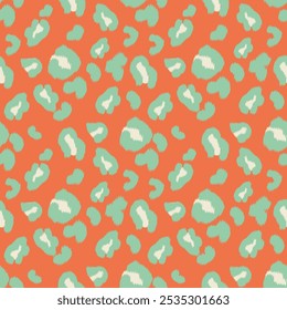 Leopard seamless pattern, vector illustration. Animal print, wild cat cheetah texture, African style.