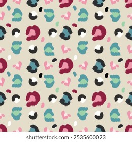 Leopard seamless pattern, vector illustration. Animal print, wild cat cheetah texture, African style.