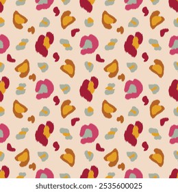 Leopard seamless pattern, vector illustration. Animal print, wild cat cheetah texture, African style.