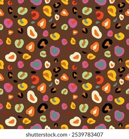 Leopard seamless pattern. Vector illustration. Animal print. Cheetah texture. Wild cat. African style. Bright colors.