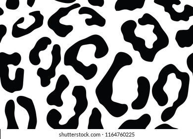 Leopard seamless pattern. White and black seamless. Animal print. Vector background.