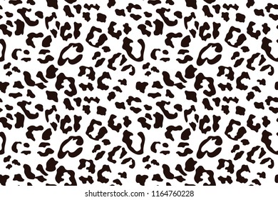 Leopard seamless pattern. White and black seamless. Animal print. Vector background.