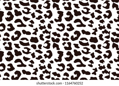 Leopard seamless pattern. White and black seamless. Animal print. Vector background.