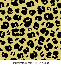 Leopard seamless pattern. Wild animal skin vector texture. Spotted background.