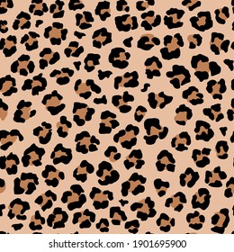 Leopard seamless pattern. Wild animal print. Vector african camouflage skin illusration