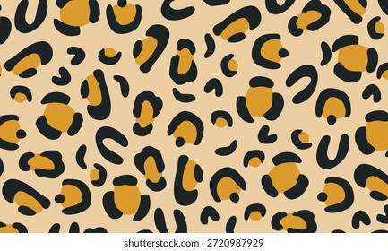 Patrón sin fisuras de leopardo. Diseño de impresión de piel de animales salvajes para telas de moda, impresión textil, Fondo de pantalla, Anuncios, cubiertas, empaques y diseños de superficies modernos