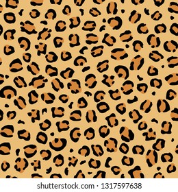 Leopard seamless print pattern animal vector skin texture.