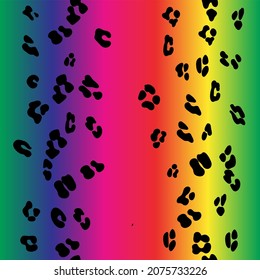 Leopard seamless rainbow pattern. Leopard pattern design in rainbow colors. Seamless ocelot pattern for wallpaper, wrapping pape, textile