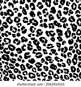 Leopard Seamless Texture Pattern Black White Stock Vector (Royalty Free ...