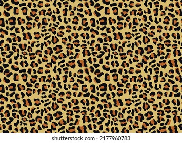 Leopard seamless texture, yellow background vector trendy print, animal pattern.