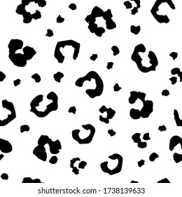 Leopard Seamless Vector Dog. Black Leopard Dirty Fur. Snow Animal Blob. Cheetah Seamless Spatter. Leo Animal Stain. White Cheetah Jungle Spot. Snow Jaguar Print. Leopard Seamless Leather Background.