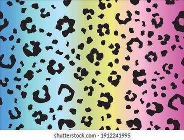 Leopard Seamless Vector Dog. Blue Leo Animal Spray. Yellow Leopard Print. Purple Seamless African Splash. Gradient Leopard Pattern Background. Jaguar Repeat Fur. Pink Animal Drop. Cheetah Luxury Skin