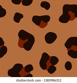 Leopard seamless vector pattern. Cheetah  brown  print. Animal pattern design for fabric and textile, packaging, web and social media design