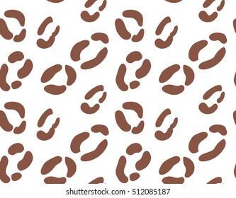 Leopard seamless vector pattern. Design element brown and white colors. Stylish animal print. Boho style. Abstract spotted ornament for summer clothes, bags, swimsuit, pillows, covers for phones