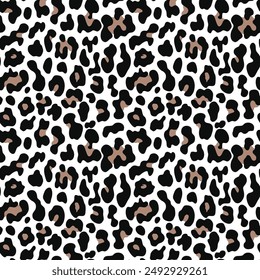 
leopard seamless vector pattern, spots on a white background, fashion design