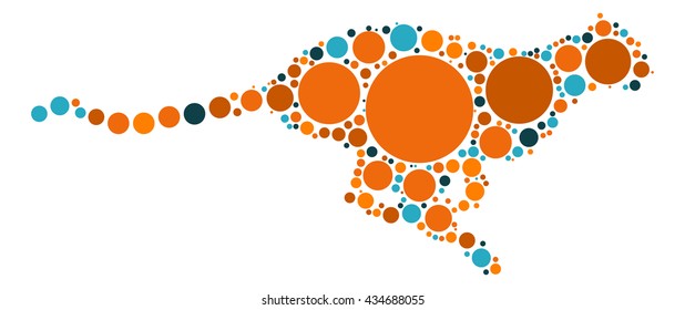 leopard shape vector design by color point