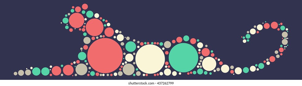 leopard shape vector design by color point