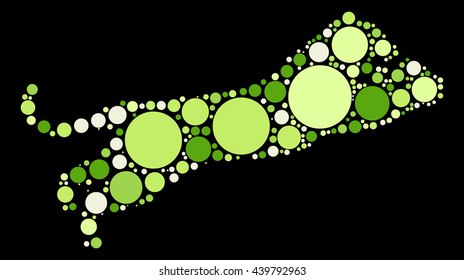 leopard shape vector design by color point