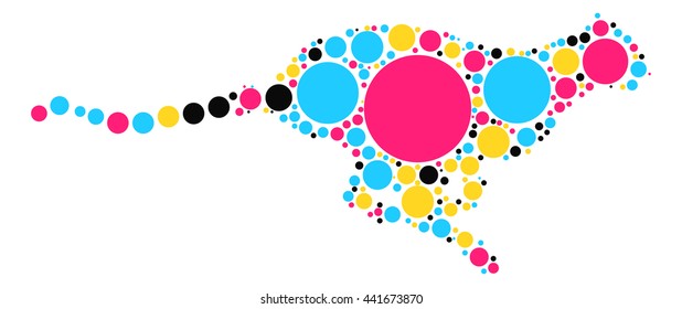 leopard shape vector design by color point