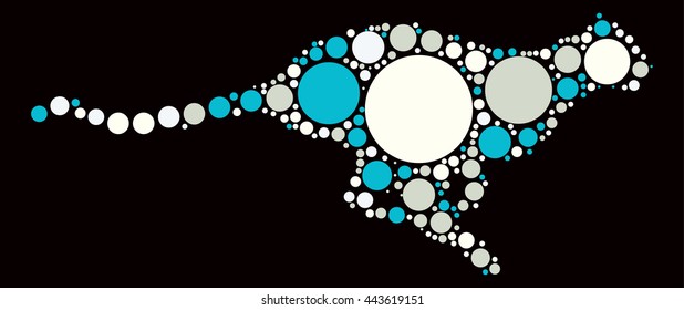 leopard shape vector design by color point