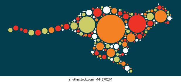 leopard shape vector design by color point
