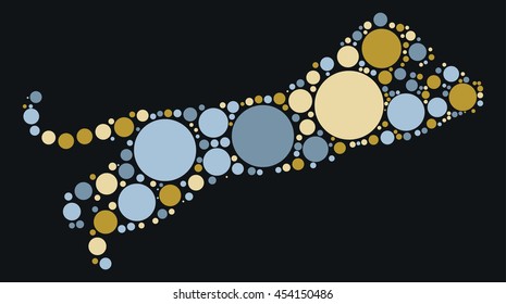 leopard shape vector design by color point