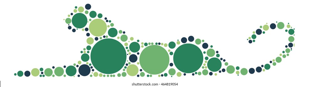 leopard shape vector design by color point