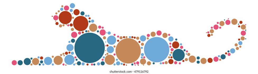 leopard shape vector design by color point