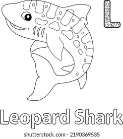 Leopard Shark Alphabet ABC Coloring Page L