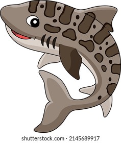 Leopard Shark Cartoon Colored Clipart Illustration