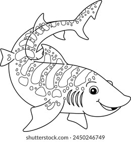 Leopard Shark Isolated Coloring Page for Kids