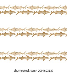 Leopard shark seamless pattern in scandinavian style. Marine animals background. Vector illustration for children funny textile prints, fabric, banners, backdrops and wallpapers.