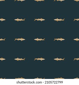 Leopard shark seamless pattern in scandinavian style. Marine animals background. Vector illustration for children funny textile prints, fabric, banners, backdrops and wallpapers.