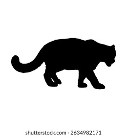 Leopard silhouette icon vector flat design on white background