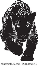 Leopard silhouette vector art design