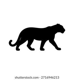 Projeto de ilustração plana do vetor da silhueta do leopardo.