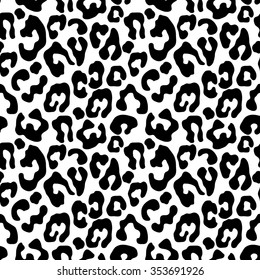 Leopard simple linear seamless pattern. Safari textile design collection. Black on white. Backgrounds & textures shop.