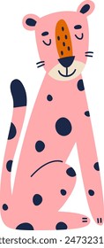 Leopardo sentado Ilustración vectorial de dibujos animados
